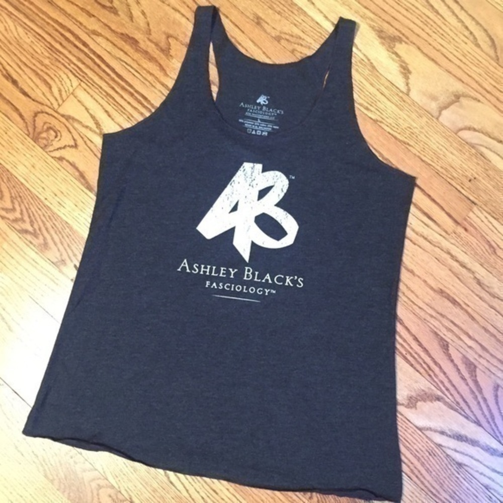 NEW Ashley Black Racerback Muscle Tee Sz L